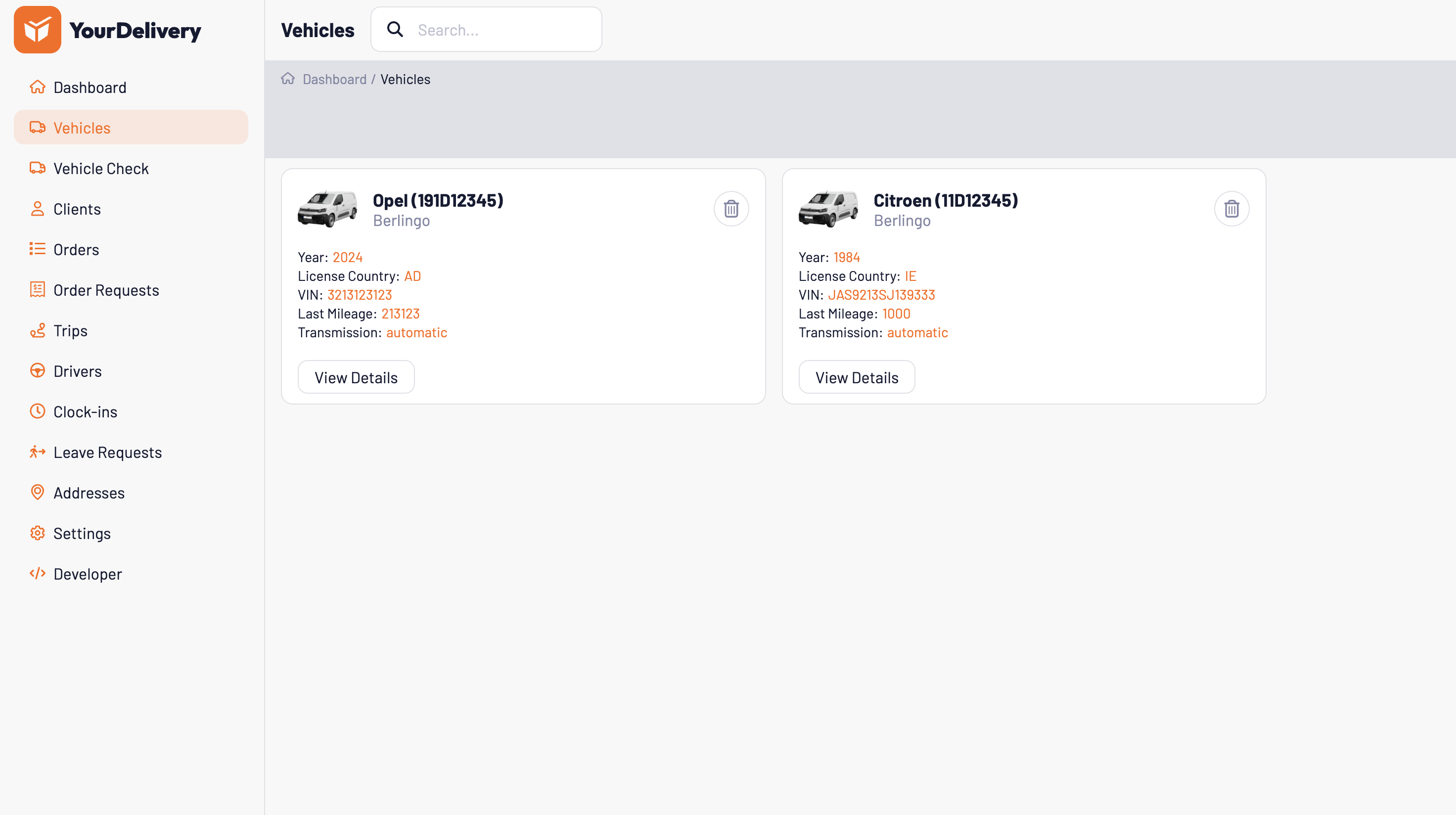 Fleet Management Dashboard